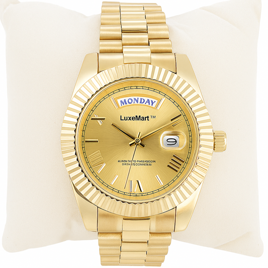 Reloj de Lujo LuxeMart™ – Esfera Dorada