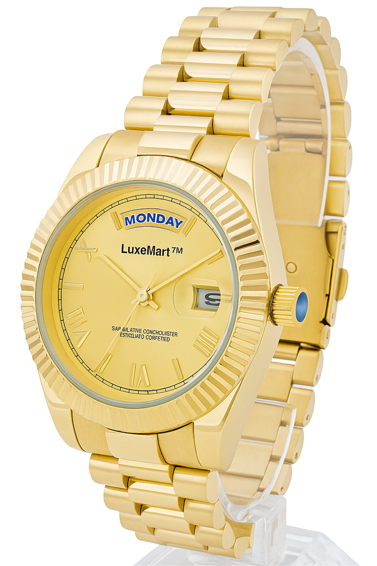 Reloj de Lujo LuxeMart™ – Esfera Dorada