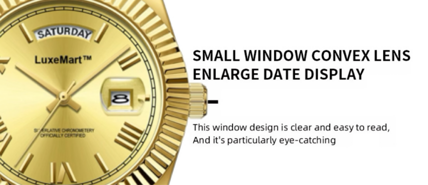 Reloj de Lujo LuxeMart™ – Esfera Dorada