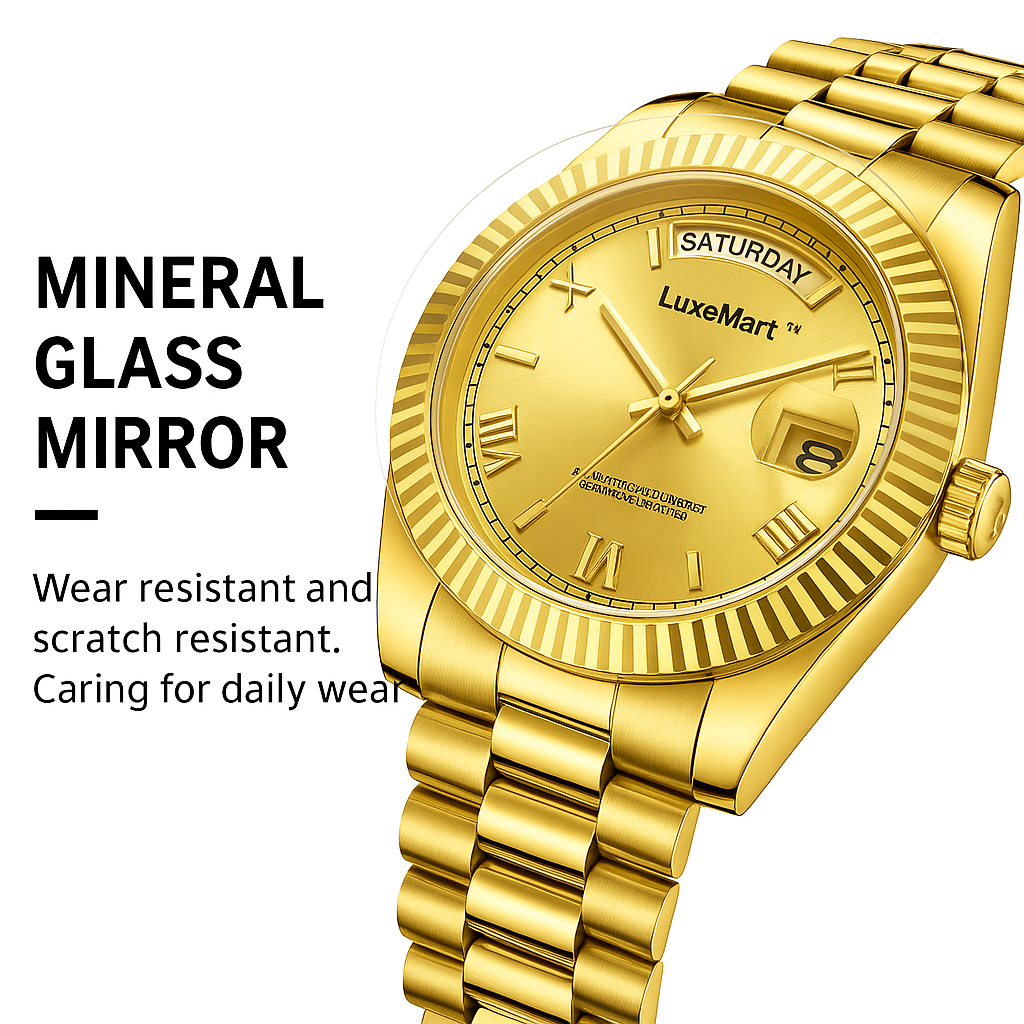 Reloj de Lujo LuxeMart™ – Esfera Dorada