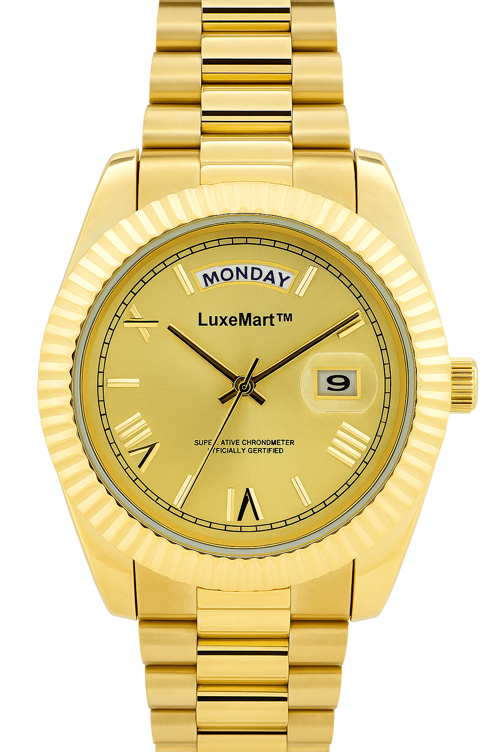 Reloj de Lujo LuxeMart™ – Esfera Dorada