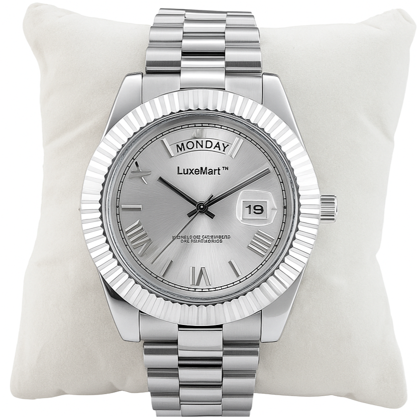 Reloj de Lujo LuxeMart™ – Esfera Plateada