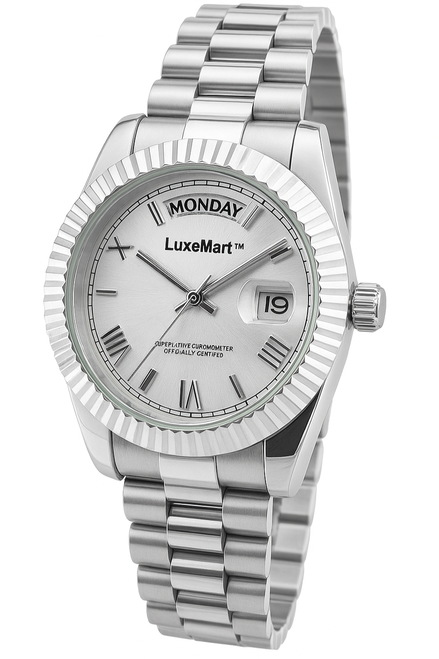 Reloj de Lujo LuxeMart™ – Esfera Plateada