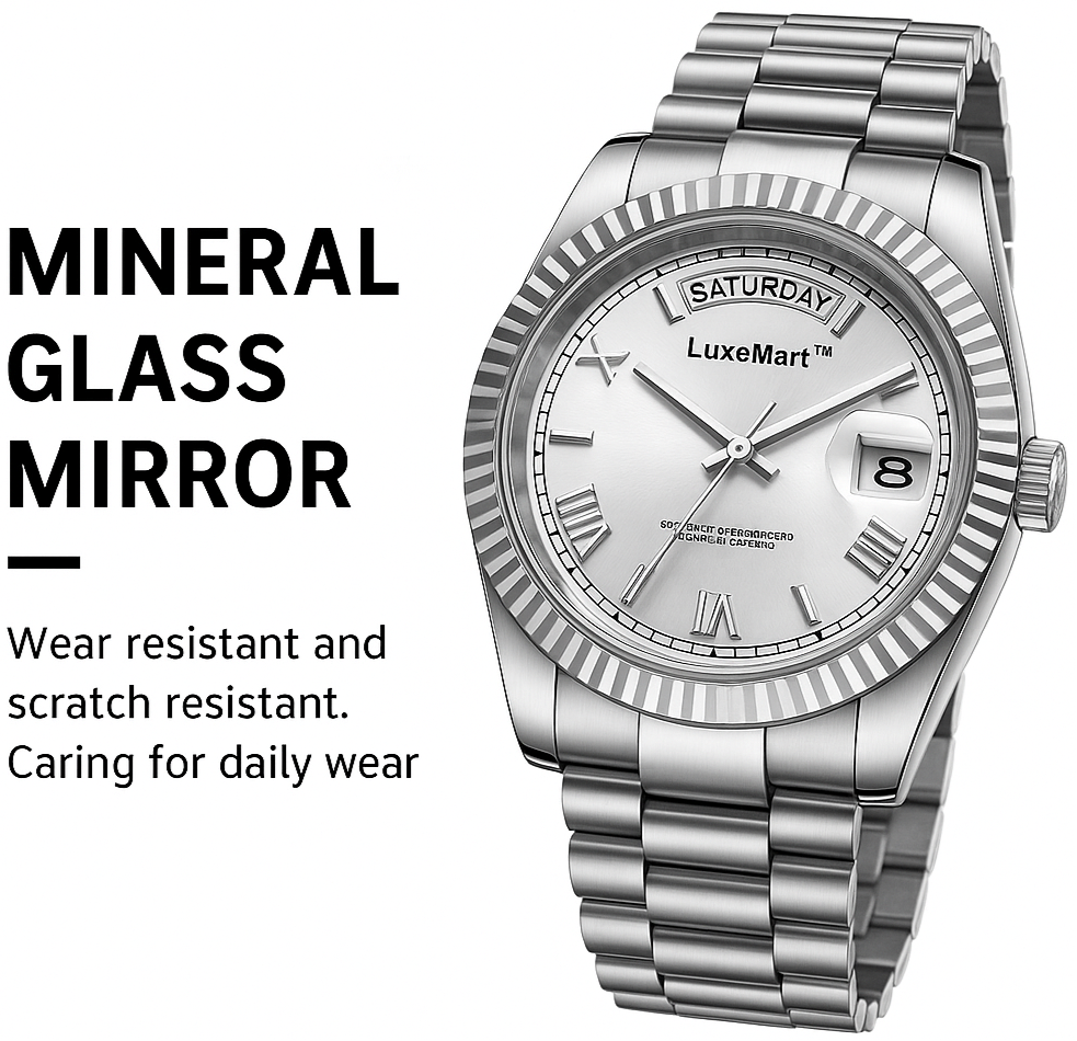 Reloj de Lujo LuxeMart™ – Esfera Plateada